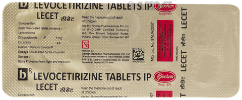 Lecet 5mg Tablet 10'S