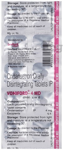 VOMIFORD MD 4mg Tablet 10's