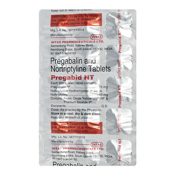 Pregabid NT 75mg Tablet 15'S